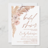 Invitation Terracotta Floral Boho Pampas Fête des mariées en  (Devant)