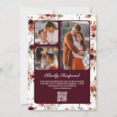 Invitation Terracotta Floral Burgundy QR Code Wedding (Dos)