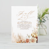 Invitation Terracotta Floral Citrouilles Automne Fête des mar (Debout devant)