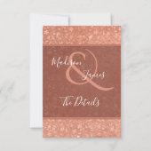 Invitation Terracotta Floral, Coeurs Vins Mariage Insertion (Devant)