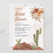 Invitation Terracotta Floral Desert Cactus Fête des mariées (Devant)