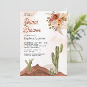 Invitation Terracotta Floral Desert Cactus Fête des mariées (Debout devant)