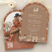 Invitation Terracotta Floral Fleur sauvage Mariage Arc Beige