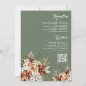 Invitation Terracotta Floral Fleur sauvage Sage Green Mariage (Dos)