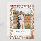 Invitation Terracotta Floral Frame 2 Photo Save the Date (Devant)