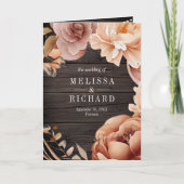 Invitation Terracotta Floral Mason Jar Wood QR Code Wedding (Devant)