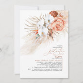 Invitation Terracotta Floral Pampas Graduation Party (Devant)