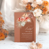 Invitation Terracotta Floral Pampas Grass Boho Fête des marié