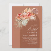 Invitation Terracotta Floral Pampas Grass Boho Fête des marié (Devant)