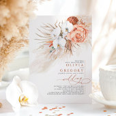 Invitation Terracotta Floral Pampas Grass Mariage Tropical