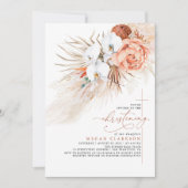 Invitation Terracotta Floral Pampas Grass Moderne Christine (Devant)