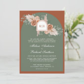 Invitation Terracotta Floral Pampas Sage Green Wedding (Debout devant)