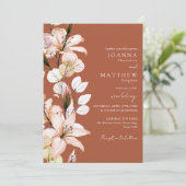 Invitation Terracotta Floral Photo Automne Mariage d'automne (Debout devant)