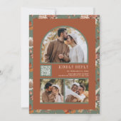 Invitation Terracotta Floral Photo QR Code Sage Mariage (Dos)