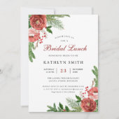 Invitation Terracotta Floral Pine Bough Foliage Déjeuner nupt (Devant)