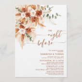 Invitation Terracotta floral Rehearsal Dinner Night Before (Devant)