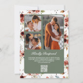 Invitation Terracotta Floral Sage Green QR Code Wedding (Dos)