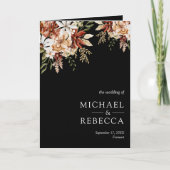 Invitation Terracotta Floral Wildflower Black Wedding (Devant)