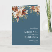 Invitation Terracotta Floral Wildflower Dusty Blue Wedding (Devant)