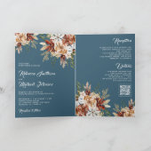 Invitation Terracotta Floral Wildflower Dusty Blue Wedding (Intérieur)