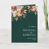 Invitation Terracotta Floral Wildflower Emerald Green Wedding (Devant)