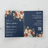 Invitation Terracotta Floral Wildflower Navy Blue Wedding (Intérieur)