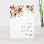 Invitation Terracotta Floral Wildflower White Wedding (Devant)