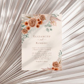 Invitation Terracotta Florale Pampas Grass Eucalyptus Mariage