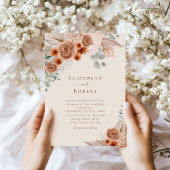 Invitation Terracotta Florale Pampas Grass Eucalyptus Mariage