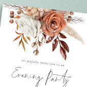 Invitation Terracotta Florals 3 Photos Soirée Mariage