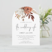 Invitation Terracotta Florals Photo QR Code Wedding Arch (Debout devant)