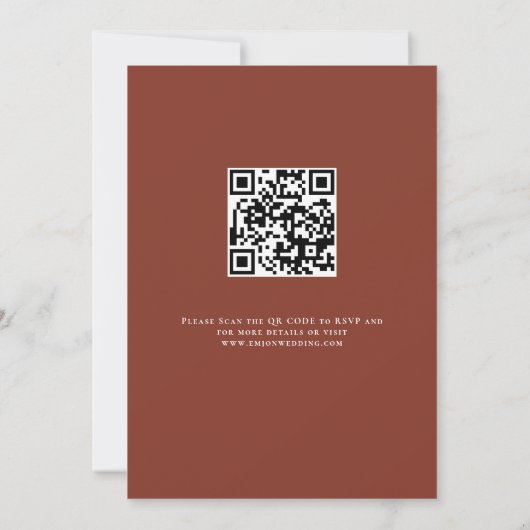 Invitation Terracotta Florals QR Code Mariage Soirée (Dos)