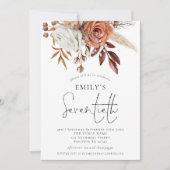 Invitation Terracotta Florals Seveneth Anniversaire (Devant)