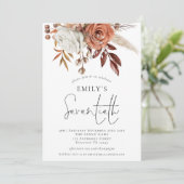 Invitation Terracotta Florals Seveneth Anniversaire (Debout devant)