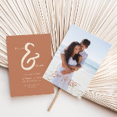 Invitation Terracotta Formal Photo Wedding Enregistrer la dat