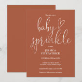 Invitation Terracotta Genre Neutre Baby Sprinkle Douche (Devant / Derrière)