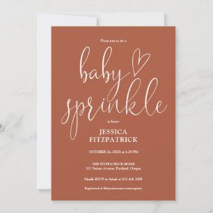 Invitation Terracotta Genre Neutre Baby Sprinkle Douche