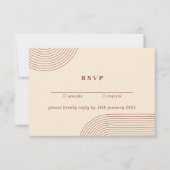 Invitation Terracotta Géométrique Line Art Répondre gentiment (Devant)