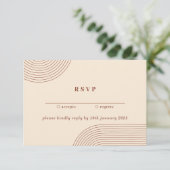 Invitation Terracotta Géométrique Line Art Répondre gentiment (Debout devant)