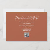 Invitation Terracotta Green Floral QR Code Mariage photo (Dos)