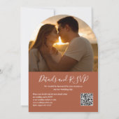 Invitation Terracotta Green QR Code Photo Arch Mariage (Dos)