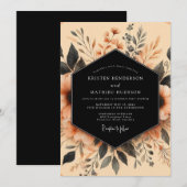 Invitation Terracotta Inky Botanical Wedding (Devant / Derrière)