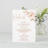 Invitation Terracotta islamique Floral Nikah Walima Détails (Debout devant)