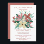 Invitation Terracotta ivoire Floral Vert Bouquet Sweet 16<br><div class="desc">Cette invitation à fêter un sweet sixteen élégant et moderne est parfaite pour un événement élégant et contemporain. Il présente une illustration de fleurs en terre cuite, jaune d'ivoire, rose mauve, vert mousse et vert de forêt et de bouquet feuille sur un simple arrière - plan blanc avec une typographie...</div>