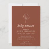 Invitation Terracotta Ivory Botanical Simple Boho Baby shower (Devant)