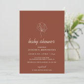 Invitation Terracotta Ivory Botanical Simple Boho Baby shower (Debout devant)
