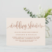 Invitation Terracotta Joli Wedding shower Calligraphie (Debout devant)