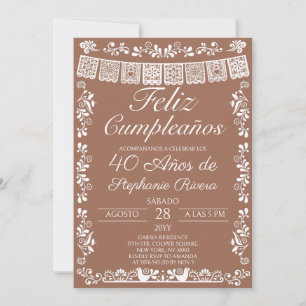 Invitation Terracotta Joyeux Anniversaire 40e Anniversaire