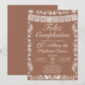 Invitation Terracotta Joyeux Anniversaire 60 ans (Devant / Derrière)