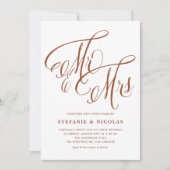 Invitation Terracotta M. et Mme Rustic Calligraphy Mariage (Devant)